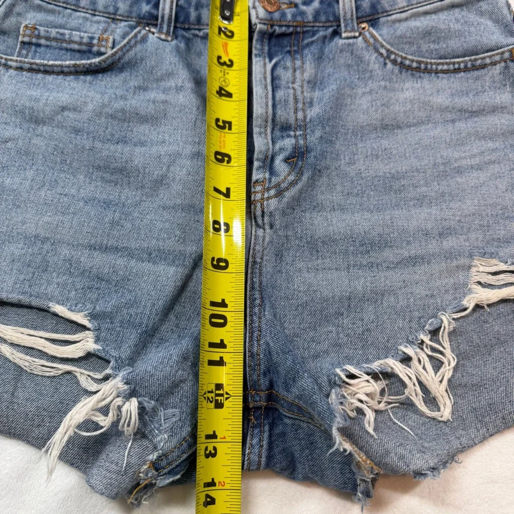 Wild‎ Fable Distressed Denim Shorts Womens 6 Blue Good High Rise Frayed Hem